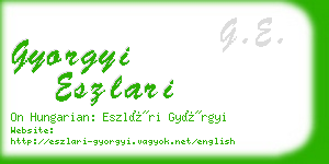 gyorgyi eszlari business card